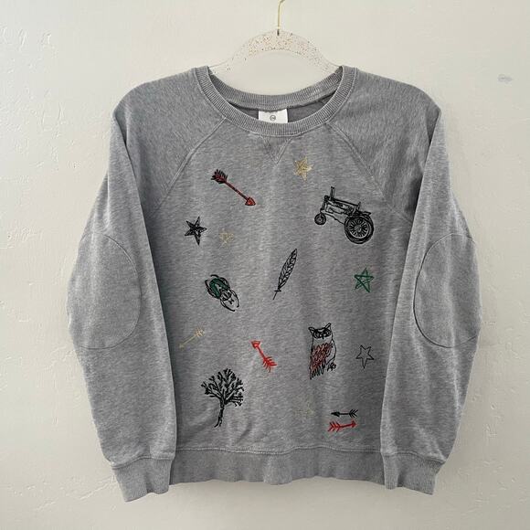 Hanna Andersson Kids Embroidered Sweatshirt Pullover Outdoors Nature Size 150/12 - Picture 1 of 13